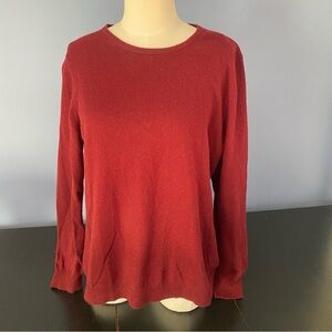 $189 Charter Club 100% Cashmere Wool Crew Neck Sweater deep rich red XL EUC